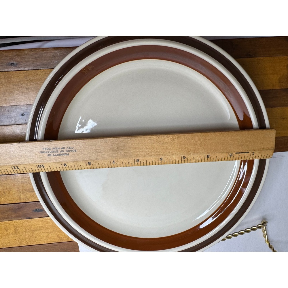 Hearthside Estate‎ Hand Painted Stoneware Dinner Plate Brown Band Japan 10.5in - Picture 6 of 6